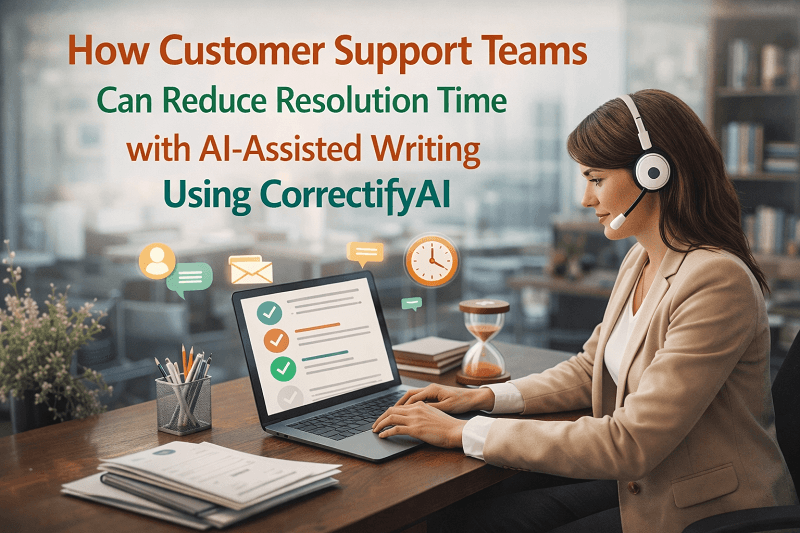 How Customer Support Teams Can Reduce Resolution Time with AI-Assisted Writing Using CorrectifyAI 