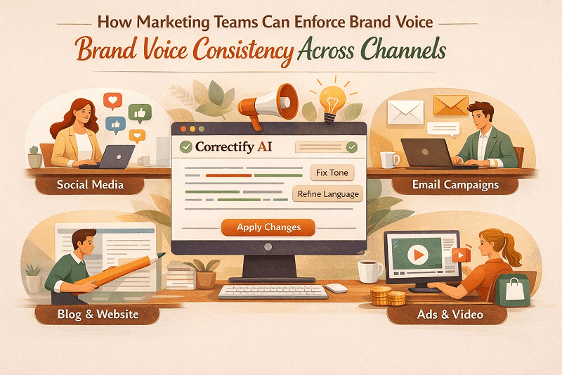 How Marketing Teams Can Enforce Brand Voice Consistency Across Channels Using Correctify AI 
