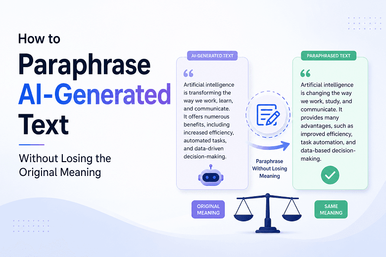 How to Paraphrase AI-Generated Text Without Losing the Original Meaning 
