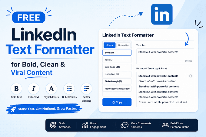 Free LinkedIn Text Formatter for Bold, Clean & Viral Content 