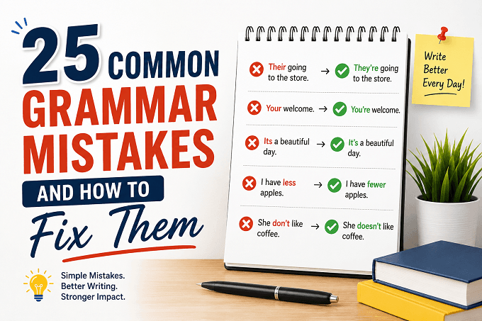 25 Common Grammar Mistakes and How to Fix Them